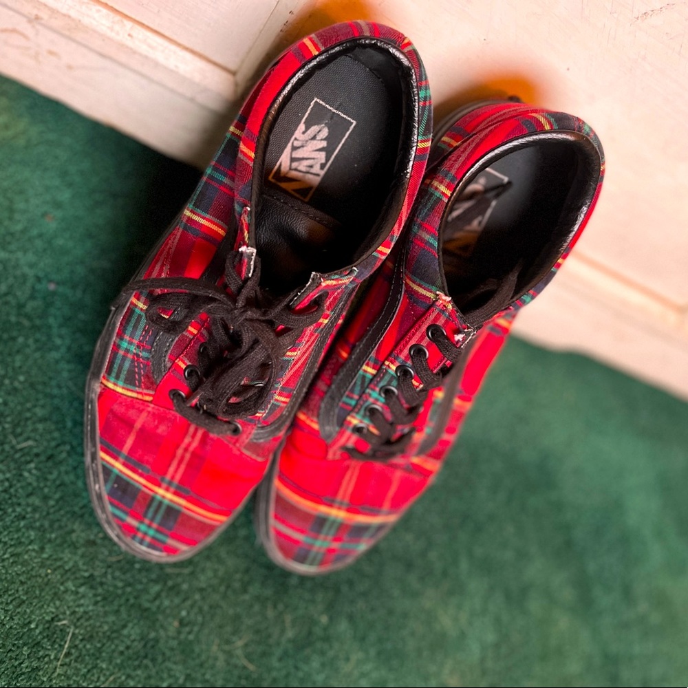 Red Plaid Vans Mens 10.5